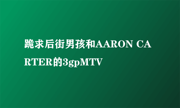 跪求后街男孩和AARON CARTER的3gpMTV