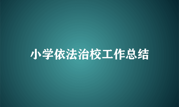 小学依法治校工作总结