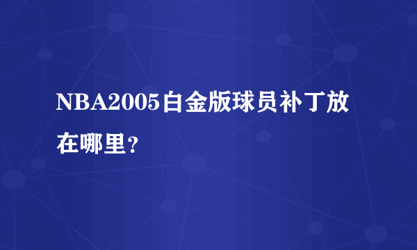 NBA2005白金版球员补丁放在哪里？