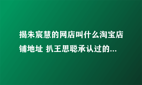 揭朱宸慧的网店叫什么淘宝店铺地址 扒王思聪承认过的女友有11任