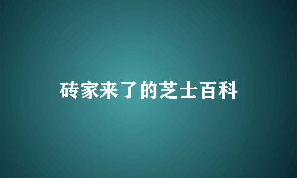 砖家来了的芝士百科