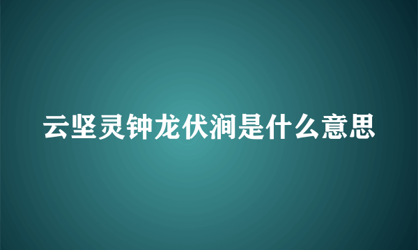 云坚灵钟龙伏涧是什么意思