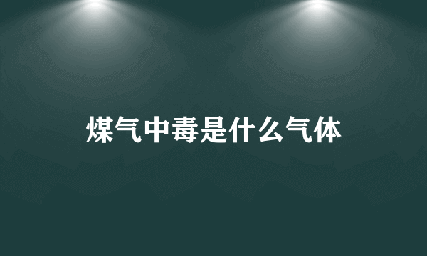 煤气中毒是什么气体