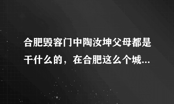 合肥毁容门中陶汝坤父母都是干什么的，在合肥这么个城市竟敢毁容！