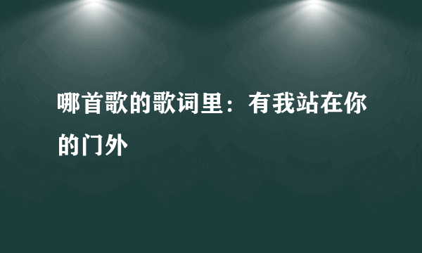 哪首歌的歌词里：有我站在你的门外