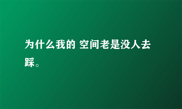 为什么我的 空间老是没人去踩。