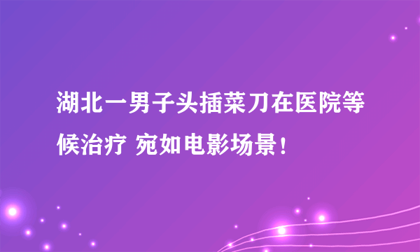 湖北一男子头插菜刀在医院等候治疗 宛如电影场景！