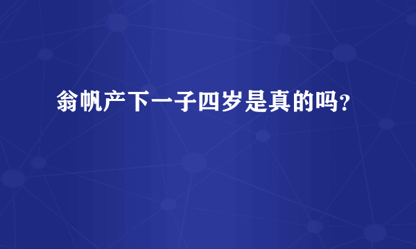 翁帆产下一子四岁是真的吗？