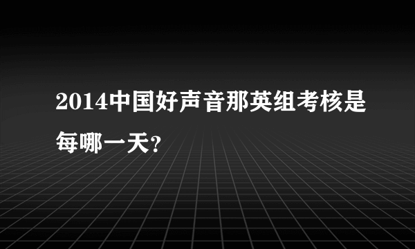 2014中国好声音那英组考核是每哪一天？