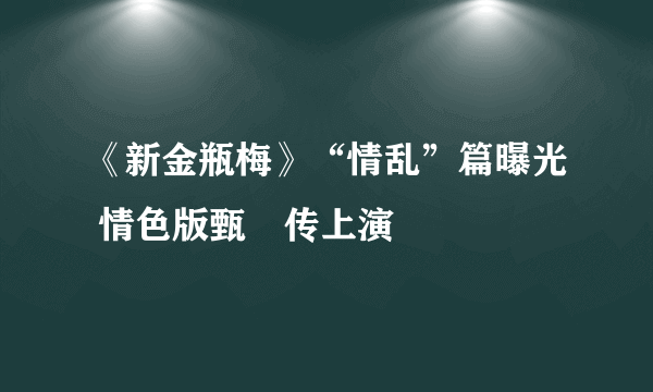 《新金瓶梅》“情乱”篇曝光 情色版甄嬛传上演