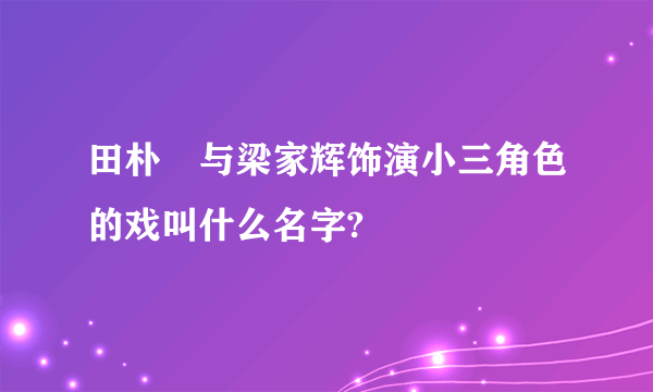 田朴珺与梁家辉饰演小三角色的戏叫什么名字?