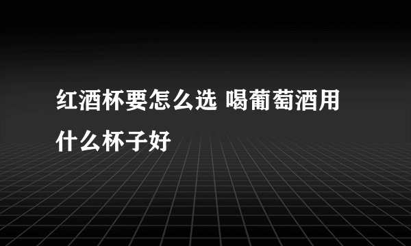 红酒杯要怎么选 喝葡萄酒用什么杯子好