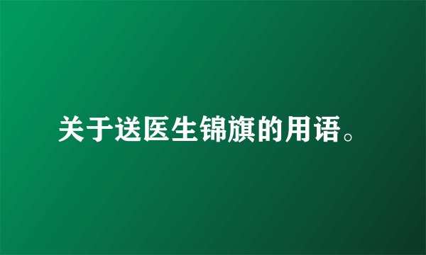 关于送医生锦旗的用语。