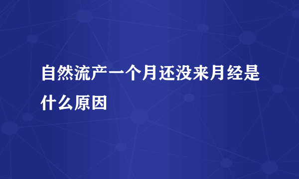 自然流产一个月还没来月经是什么原因