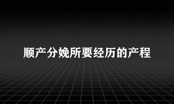 顺产分娩所要经历的产程