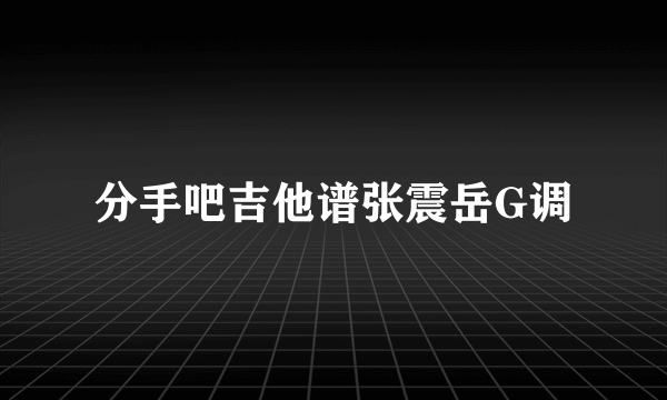 分手吧吉他谱张震岳G调