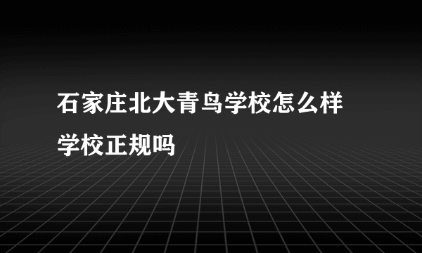 石家庄北大青鸟学校怎么样 学校正规吗