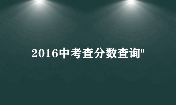 2016中考查分数查询