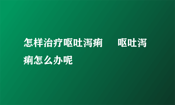 怎样治疗呕吐泻痢     呕吐泻痢怎么办呢