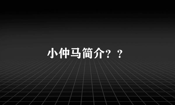 小仲马简介？？