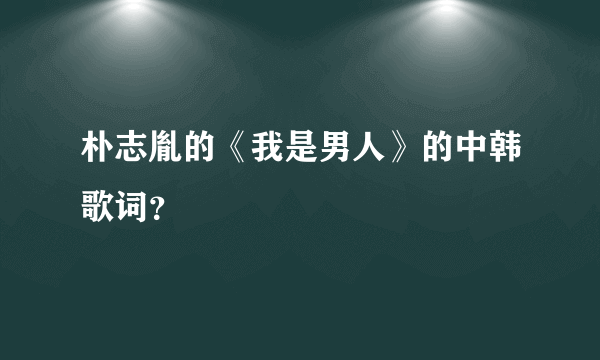 朴志胤的《我是男人》的中韩歌词？