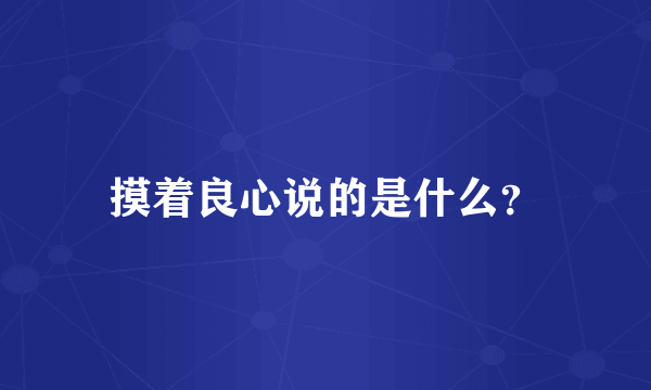 摸着良心说的是什么？