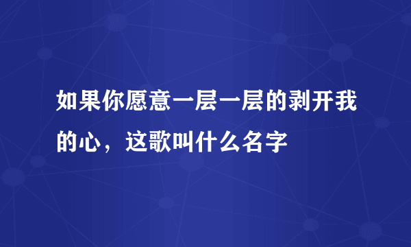 如果你愿意一层一层的剥开我的心，这歌叫什么名字