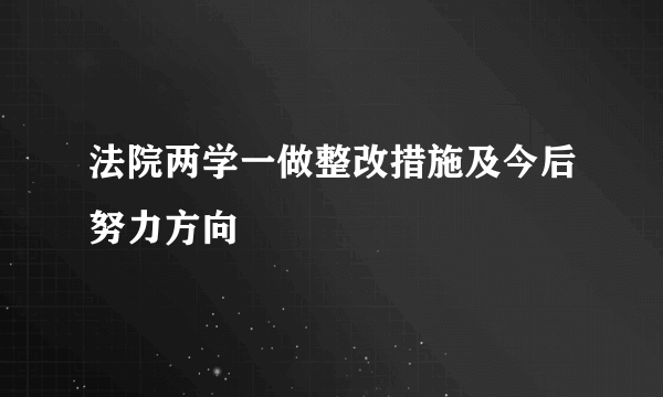 法院两学一做整改措施及今后努力方向