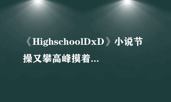 《HighschoolDxD》小说节操又攀高峰摸着酥胸读小说|飞外