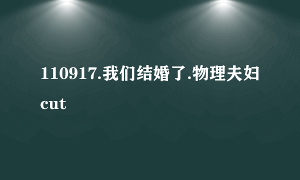 110917.我们结婚了.物理夫妇cut