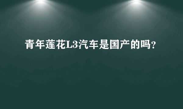 青年莲花L3汽车是国产的吗？