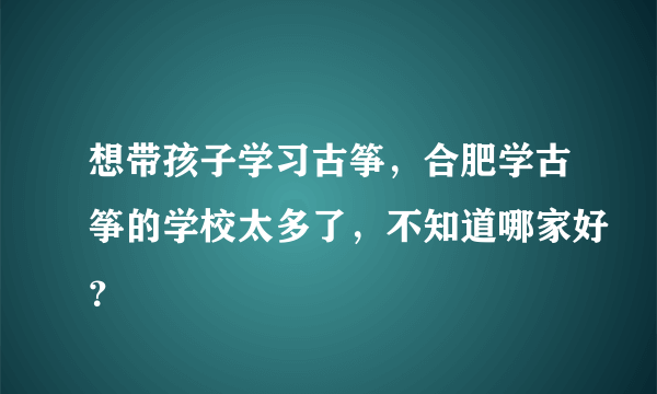 想带孩子学习古筝，合肥学古筝的学校太多了，不知道哪家好？