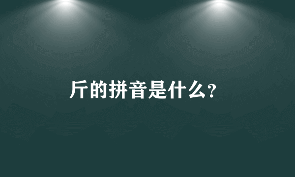 斤的拼音是什么？