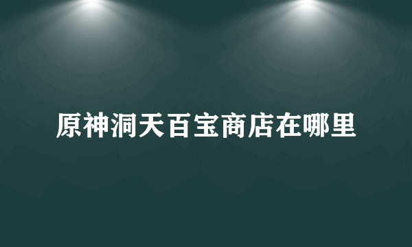 原神洞天百宝商店在哪里