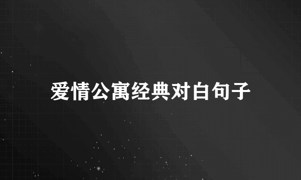 爱情公寓经典对白句子