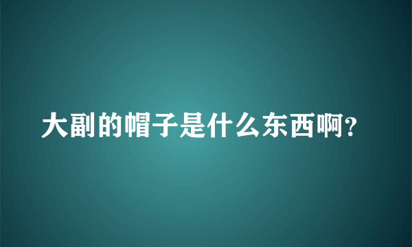 大副的帽子是什么东西啊？