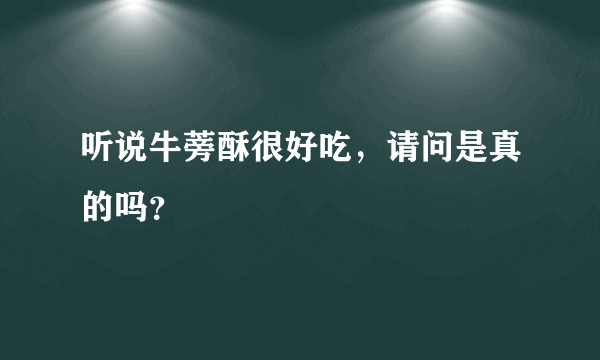 听说牛蒡酥很好吃，请问是真的吗？