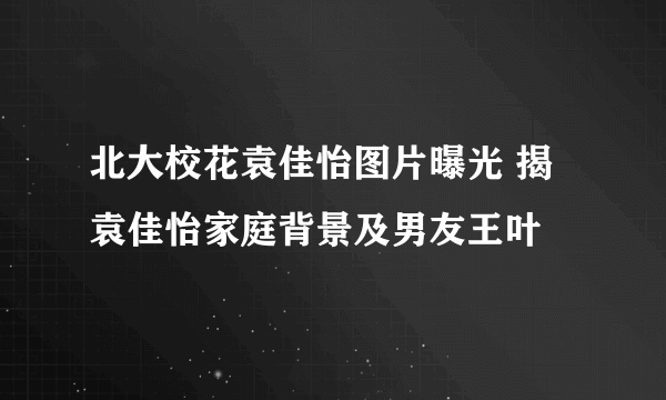 北大校花袁佳怡图片曝光 揭袁佳怡家庭背景及男友王叶