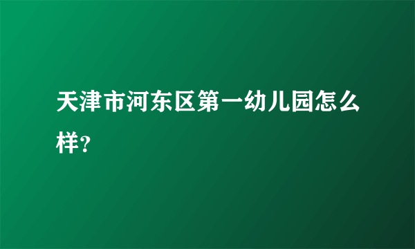 天津市河东区第一幼儿园怎么样？