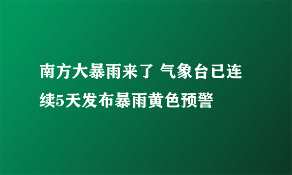 南方大暴雨来了 气象台已连续5天发布暴雨黄色预警