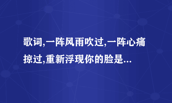 歌词,一阵风雨吹过,一阵心痛掠过,重新浮现你的脸是什么歌名