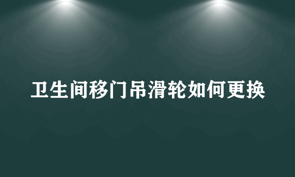 卫生间移门吊滑轮如何更换