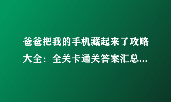 爸爸把我的手机藏起来了攻略大全：全关卡通关答案汇总[多图]