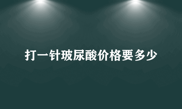 打一针玻尿酸价格要多少