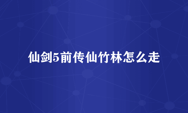 仙剑5前传仙竹林怎么走