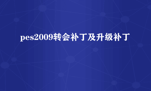 pes2009转会补丁及升级补丁