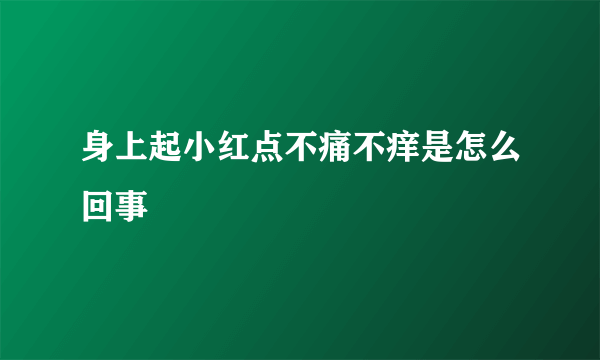 身上起小红点不痛不痒是怎么回事