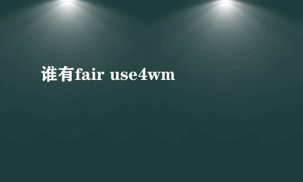 谁有fair use4wm