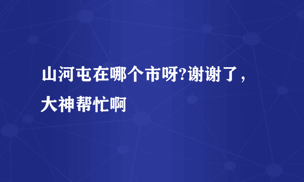 山河屯在哪个市呀?谢谢了，大神帮忙啊