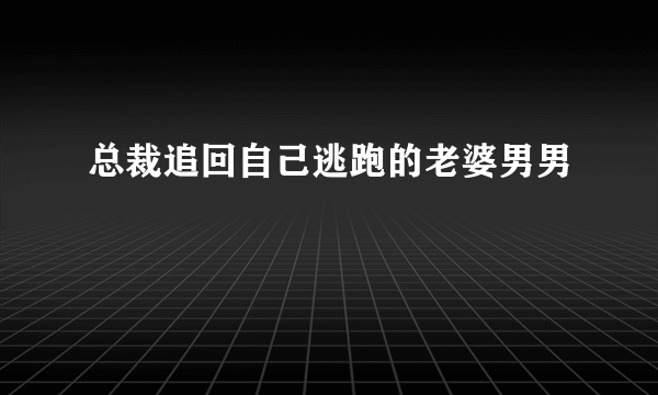 总裁追回自己逃跑的老婆男男